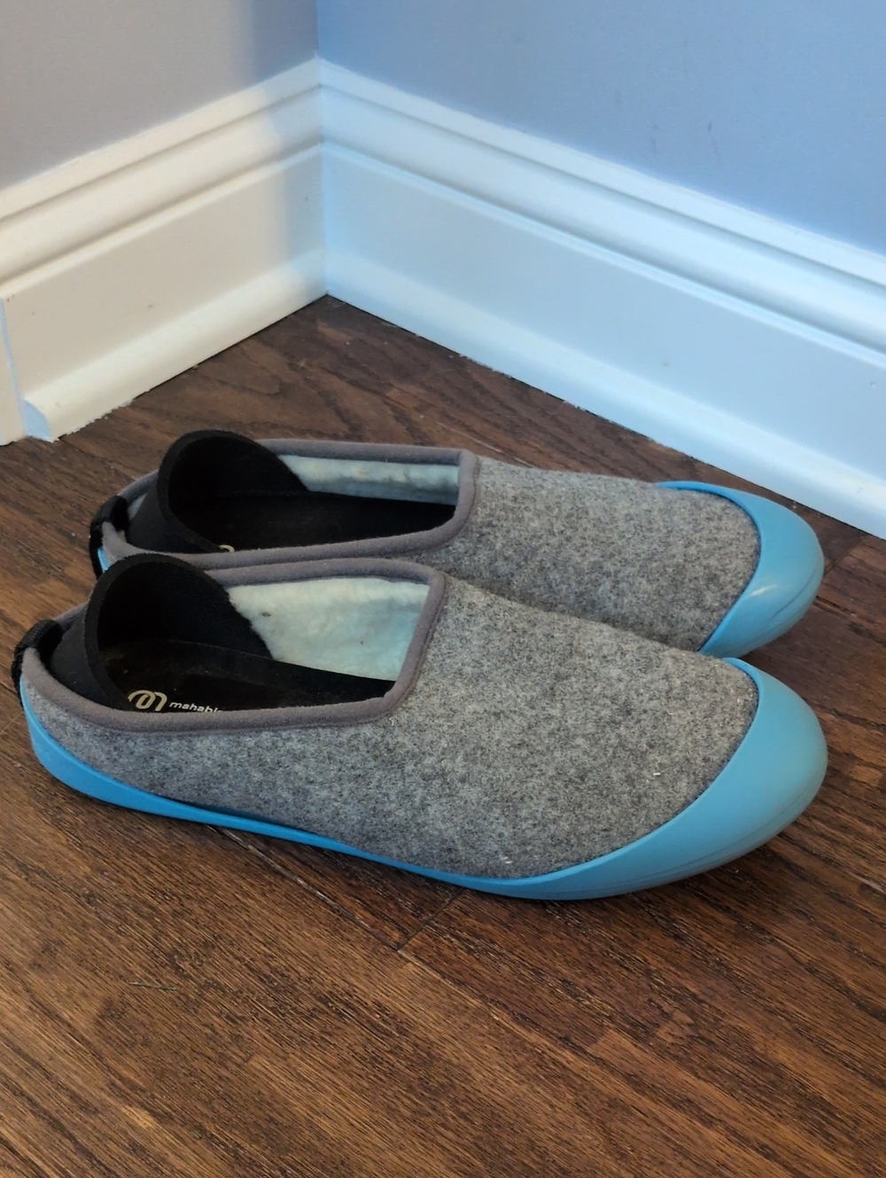 Mahabis Classic Grey Blue Slippers Slip On Shoes Size 40 8.5-9